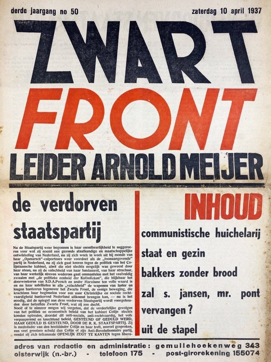 Original WWII Dutch collaboration newspaper – Zwart Front — image 2