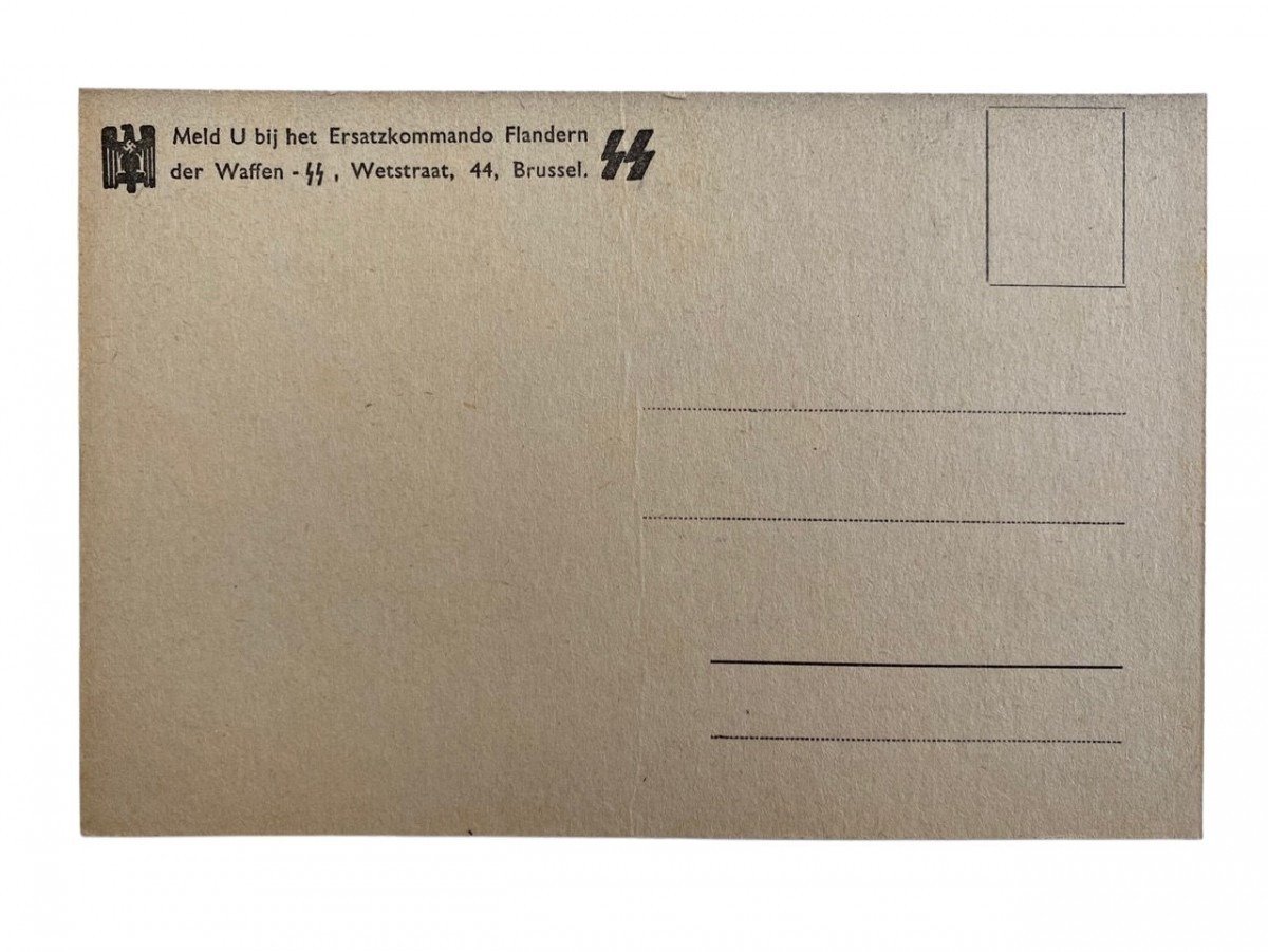 Original WWII Flemish Waffen-SS/DRK post card — image 3