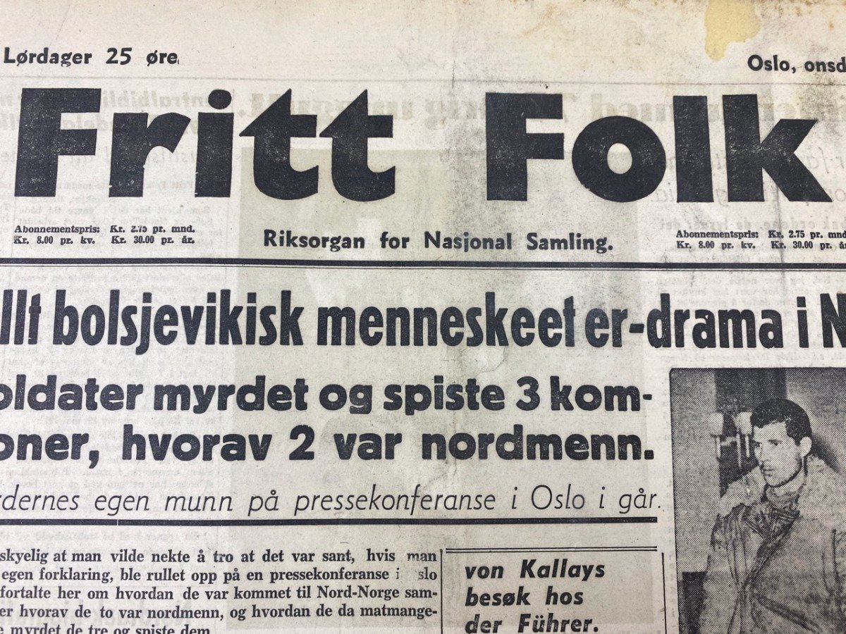 Original WWII Norwegian collaboration Nasjonal Samling newspaper – Fritt Folk — image 2