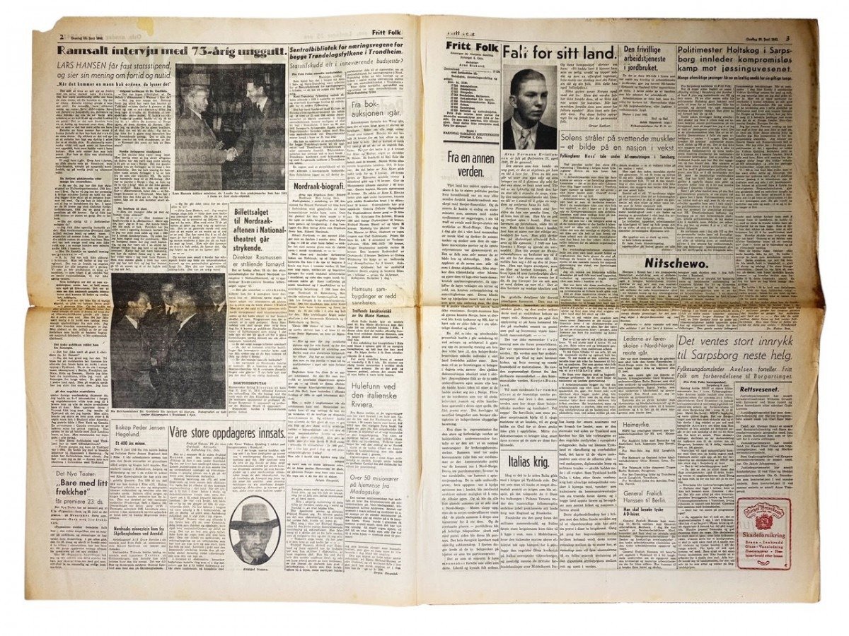 Original WWII Norwegian collaboration Nasjonal Samling newspaper – Fritt Folk — image 5