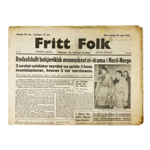 Original WWII Norwegian collaboration Nasjonal Samling newspaper – Fritt Folk