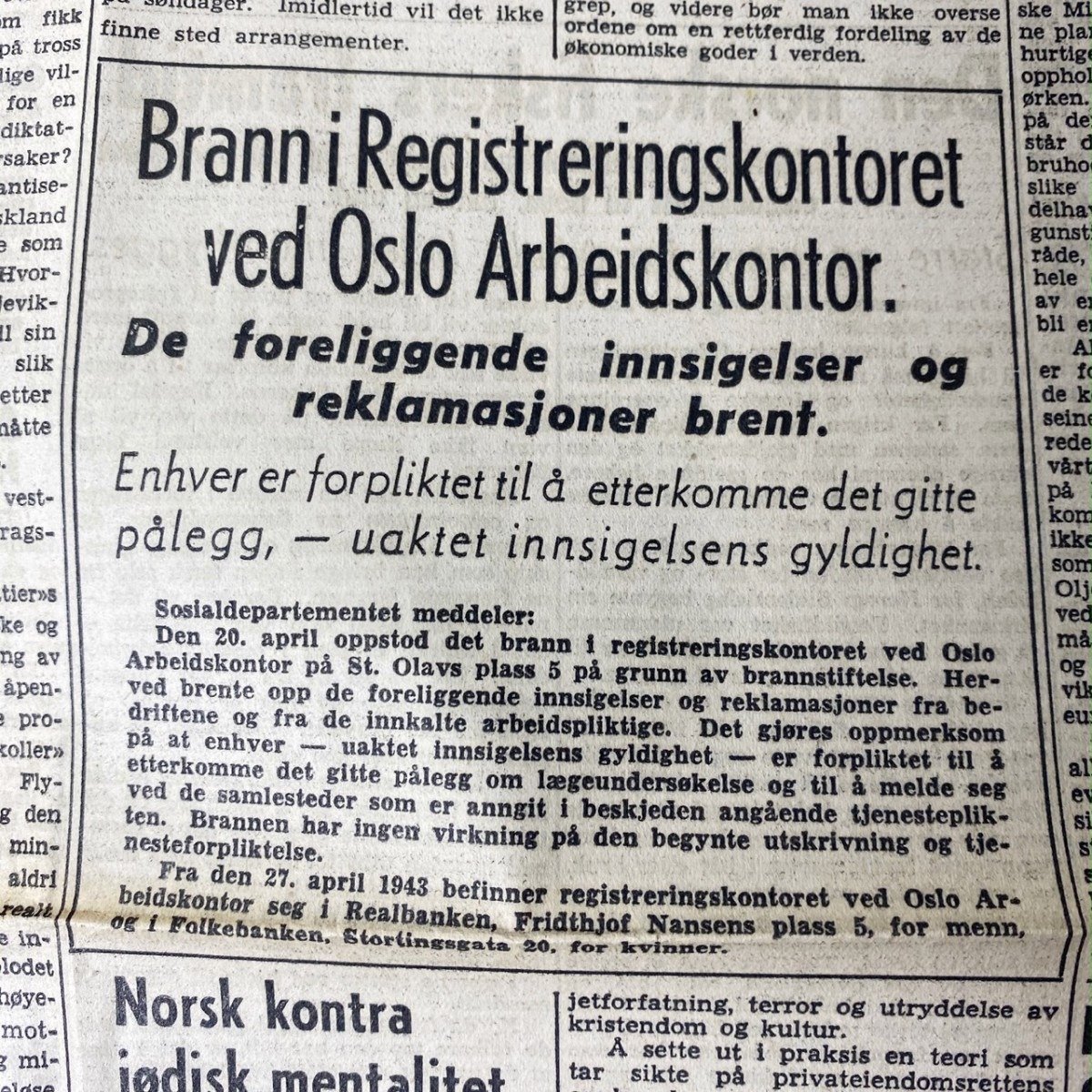 Original WWII Norwegian collaboration Nasjonal Samling newspaper – Fritt Folk — image 8