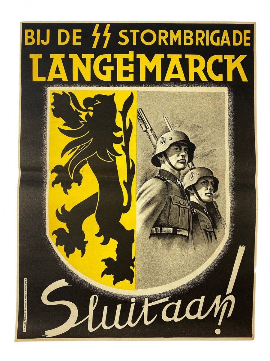 Original WWII Flemish SS Stormbrigade 'Langemarck' volunteer poster — image 2