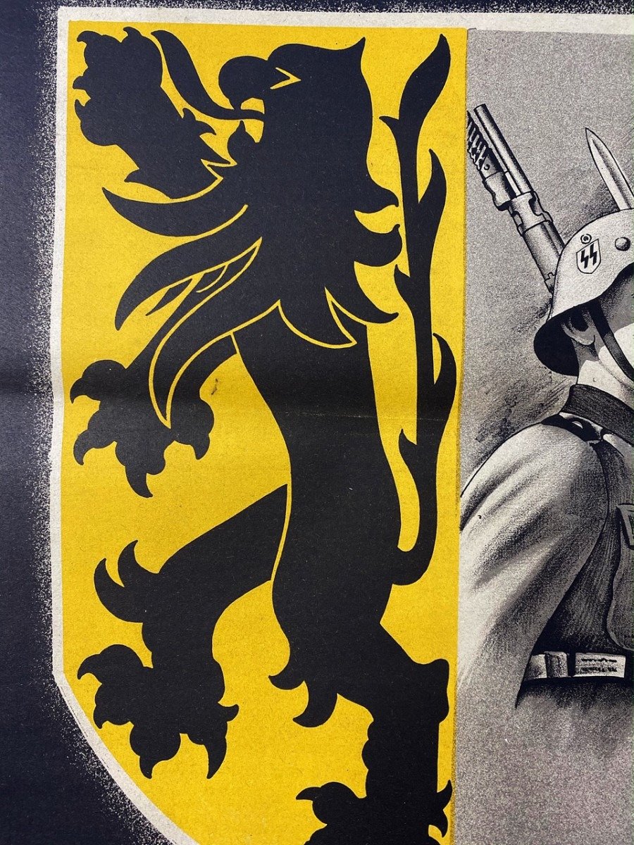 Original WWII Flemish SS Stormbrigade 'Langemarck' volunteer poster — image 4