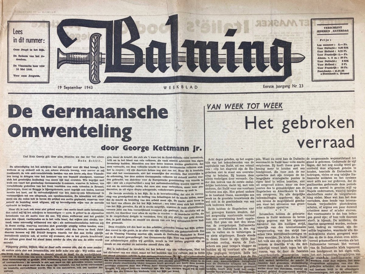 Original WWII Belgian collaboration newspaper 'Balming' — image 2