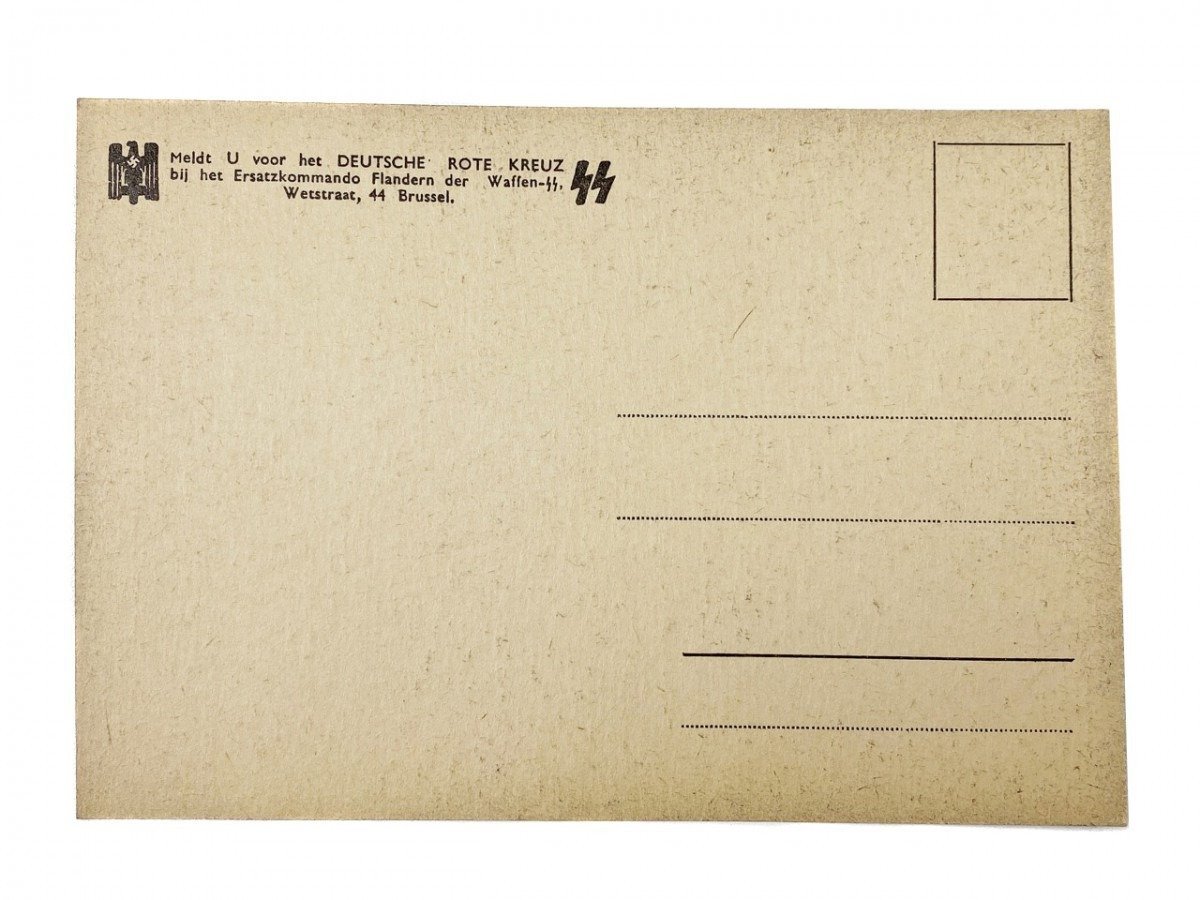 Original WWII Flemish Waffen-SS DRK post card — image 3