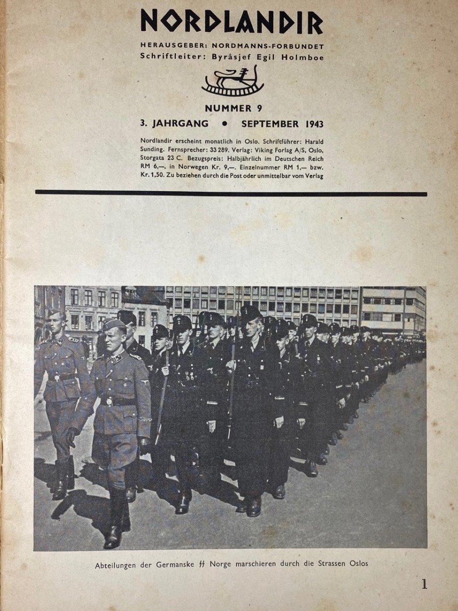 Original WWII Norwegian collaboration magazine – Nordlandir — image 5