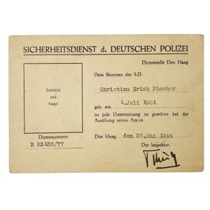 Original WWII Dutch resistance forged SD Ausweis