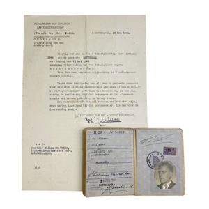 Original WWII Dutch 'Persoonsbewijs' set Rotterdam with document