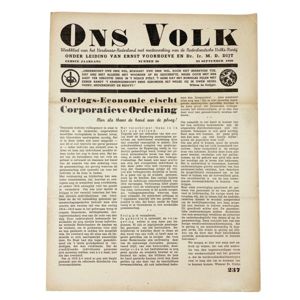 Original WWII Dutch collaboration newspaper – Ons Volk 'Verdinaso Nederland'