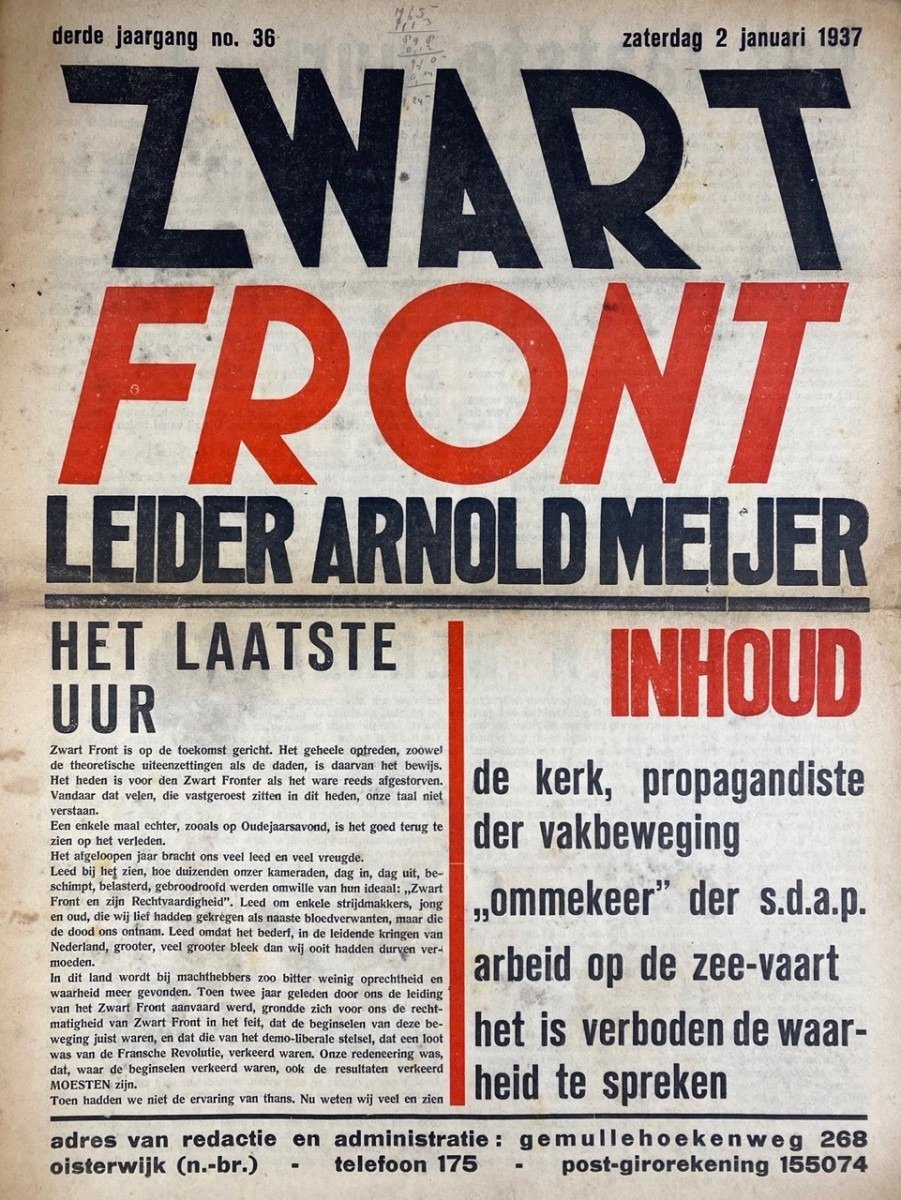Original WWII Dutch collaboration newspaper – Zwart Front — image 2