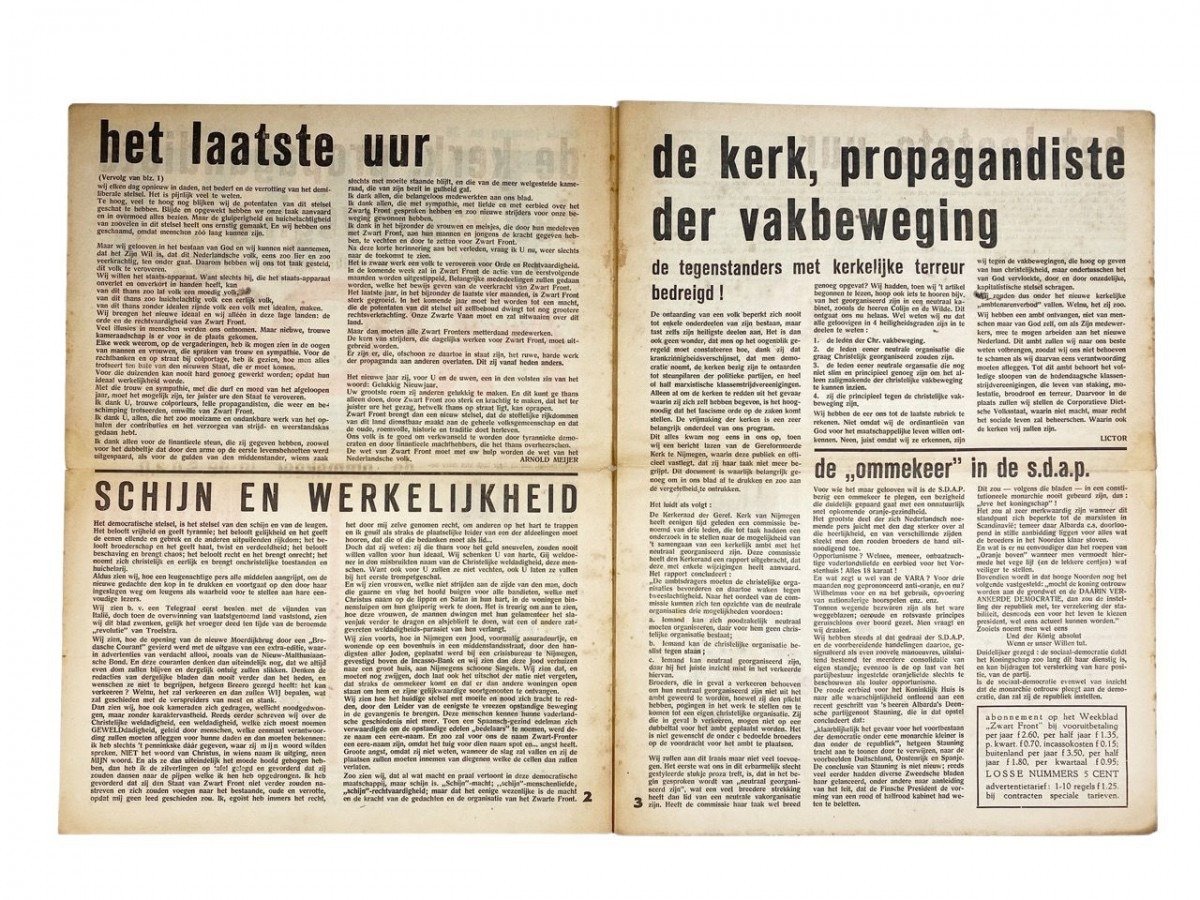 Original WWII Dutch collaboration newspaper – Zwart Front — image 3