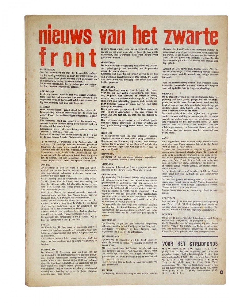 Original WWII Dutch collaboration newspaper – Zwart Front — image 7