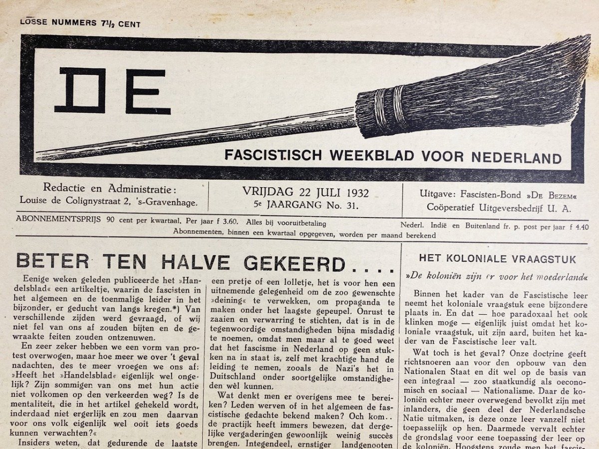 Original WWII Dutch fascists/collaboration newspaper – De Bezem — image 3