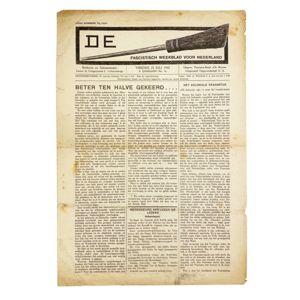 Original WWII Dutch fascists/collaboration newspaper – De Bezem
