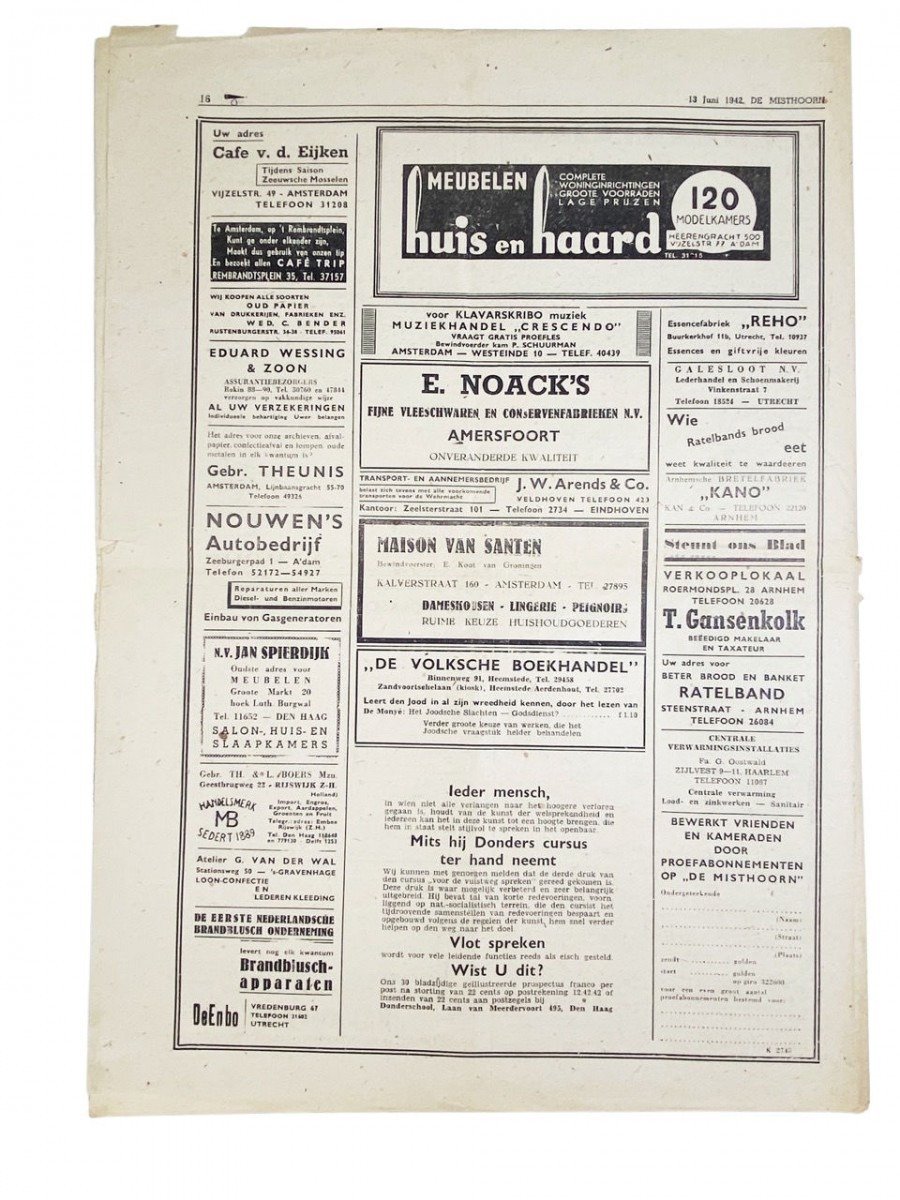 Original WWII Dutch collaboration newspaper – De Misthoorn — image 11