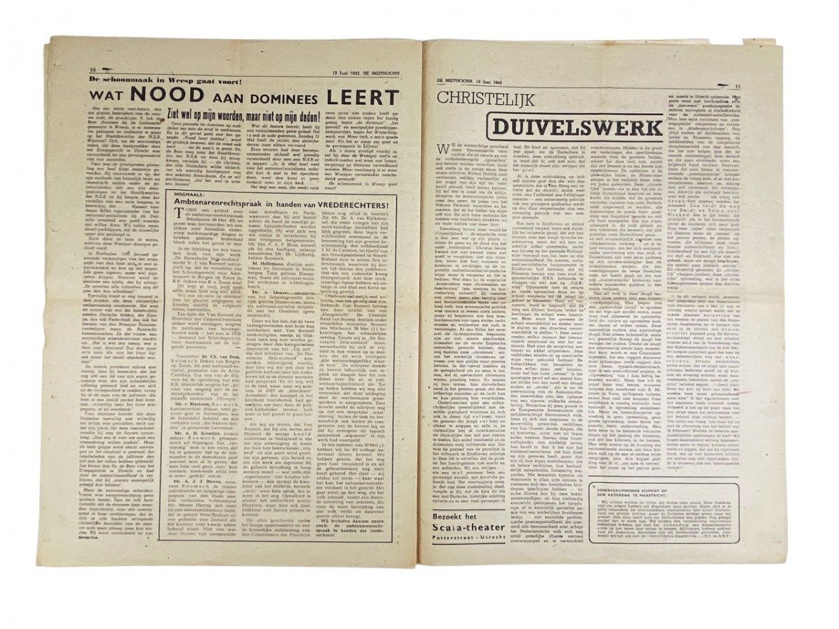 Original WWII Dutch collaboration newspaper – De Misthoorn — image 8