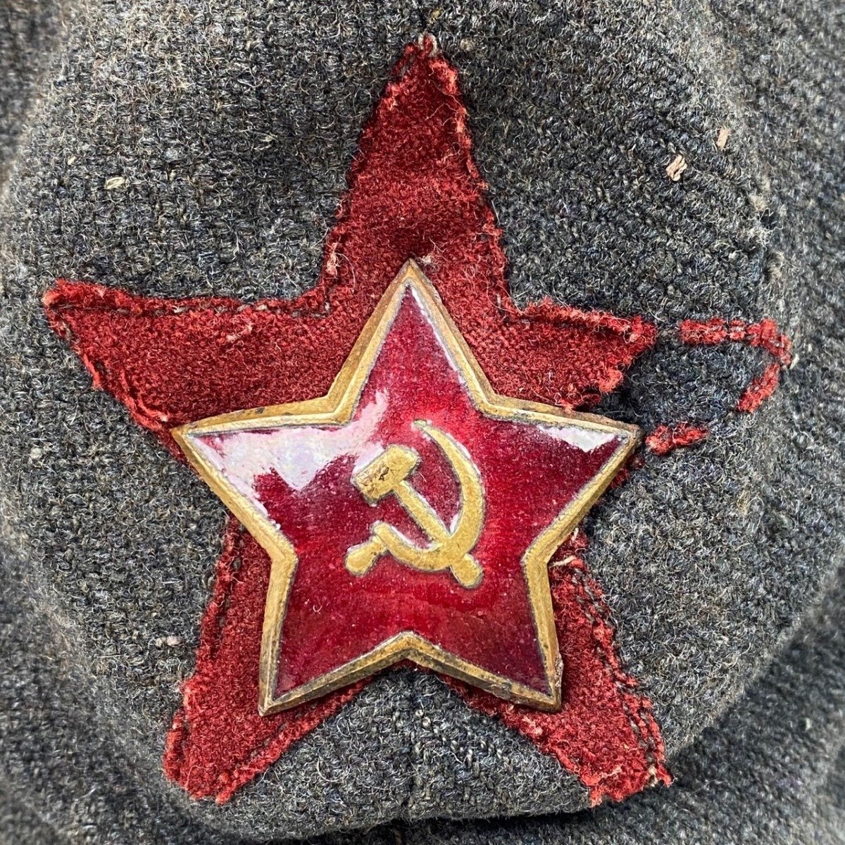 Original WWII Russian M19 NKVD Budenovka — image 2