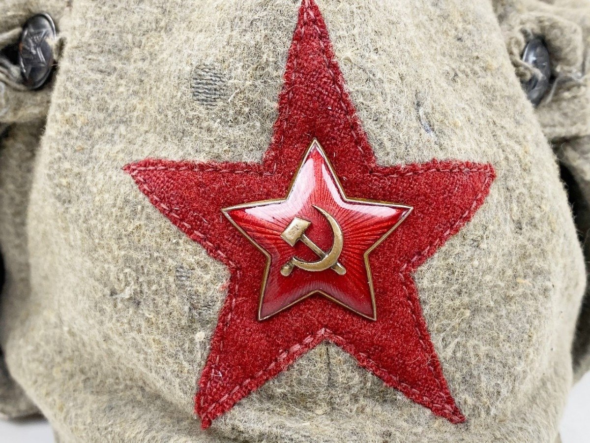 Original WWII Russian M27 NKVD Budenovka — image 3