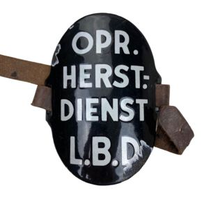 Original WWII Dutch 'Luchtbeschermingsdienst' arm shield Oproep Herstel Dienst
