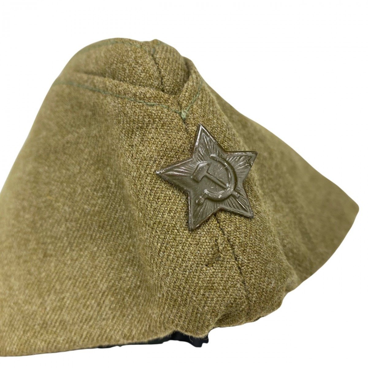 Original WWII Russian 'Pilotka' side cap Lend-Lease cloth — image 2
