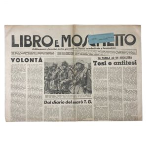 Original WWII Italian fascist newspaper Libro e Moscetto