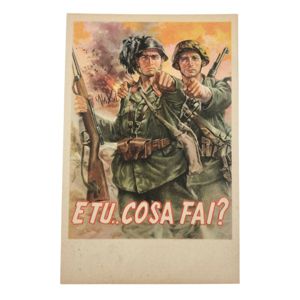 Original WWII Italian R.S.I. recruitment post card