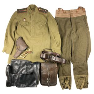 Original WWII Russian lieutenant infantry automobile uniform grouping