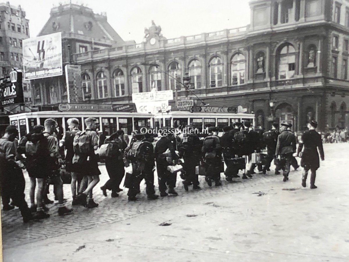 Original WWII Flemish Hitlerjugend photo grouping – Flemish HJ in Brussels — image 22
