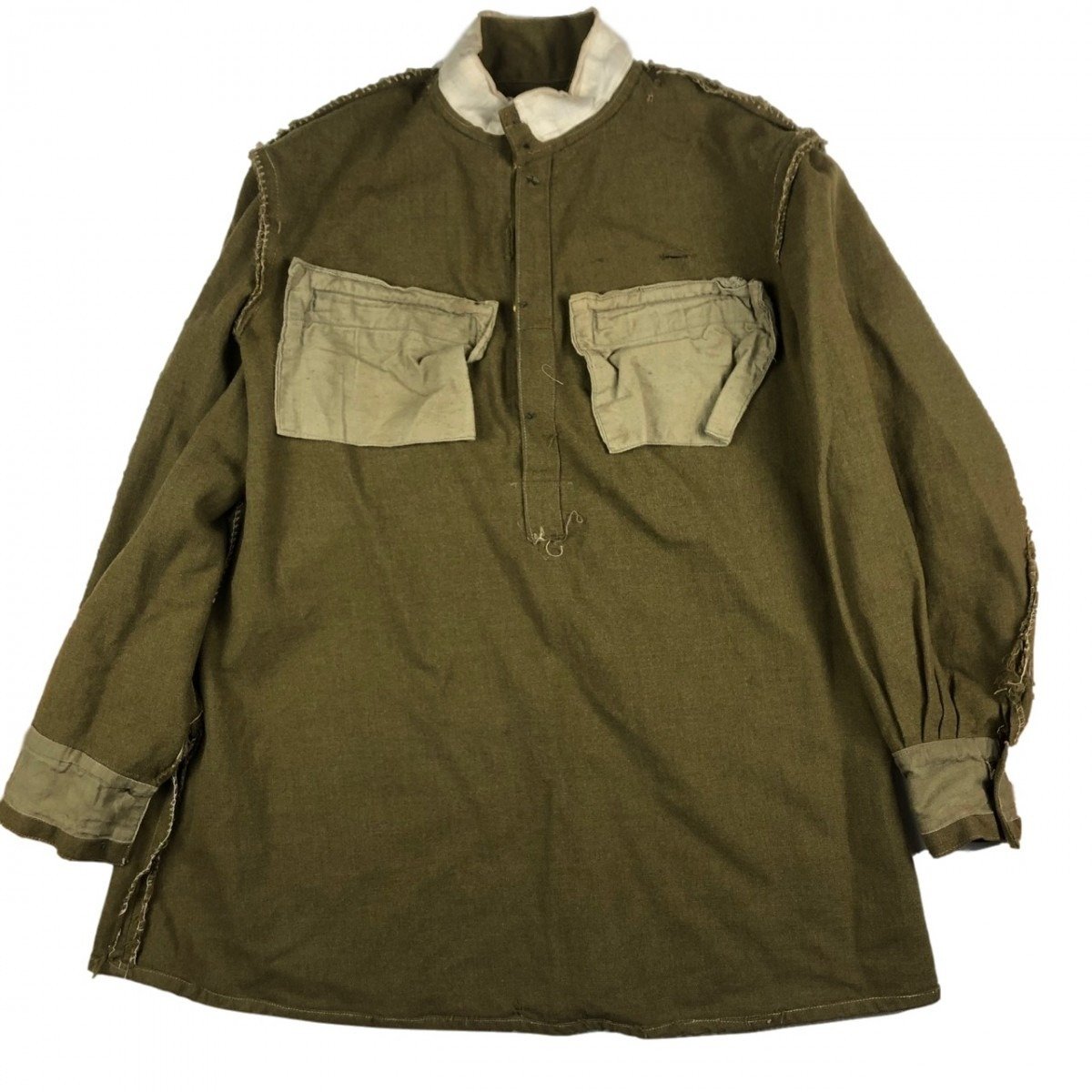 Originele WWII Russische M43 lend lease Gymnasterka met broek en foto van drager — image 12