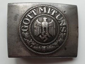 Army steel combat belt buckle by N & H L