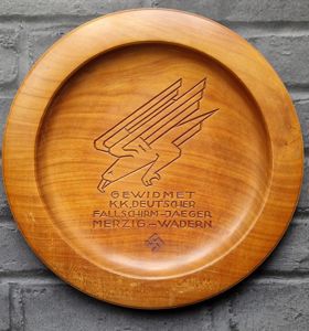Large wooden Fallschirmjäger wall plate/plaque. REDUCED