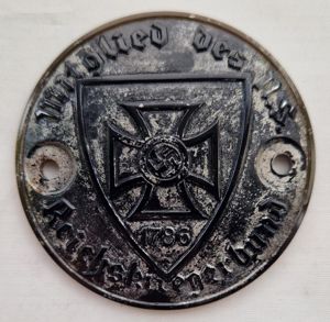 Reichskriegerbund member glass plaque. REDUCED !