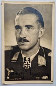 Photo Postcard of Diamonds holder Adolf Galland WARTIME signed 1942 …
