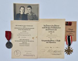 1939 War Merit Cross Second Class with Swords & Ostmedaille …