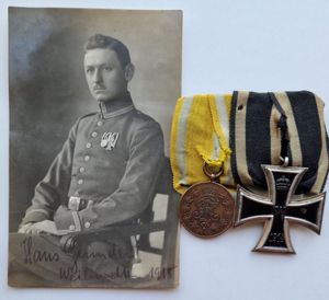 1918 dated photo postcard with original two place Iron Cross …