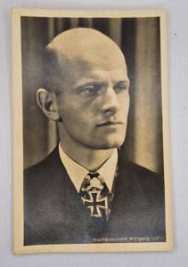 Knights Cross postcard U-boat Kapitänleutnant Wolfgang Lüth.