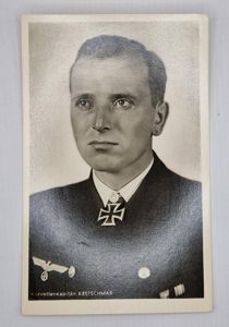Knights Cross postcard U-boat Korvettenkapitän Kretschmar.