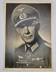 Knights Cross postcard Oberst Alfred Hemmann