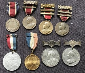 8 assorted School Attendance medals from 1898 to 1916