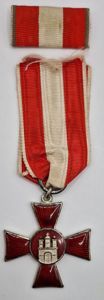 REDUCED 1914 Hamburg Hanseatic Cross with large size ribbon bar.