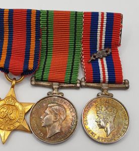 WWI and WWII Military Cross Gallantry 7 Place miniature mounted …