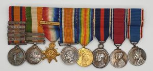 REDUCED Boer War and WWI Mons 8 place miniature mounted …