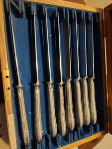 Dinner Knives engraved HJ on handles