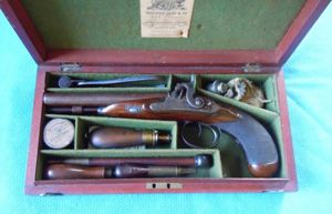 Superb Nock Howdah/Travelling Double Barrel Pistol