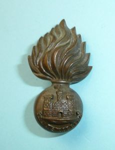 Royal Inniskilling Fusiliers Officer's Bronze OSD Collar Badge - Flag …