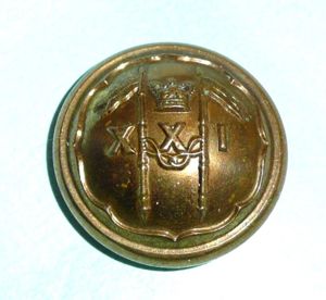 QVC Victorian 21st Lancers Officer's Gilt Large Pattern Button