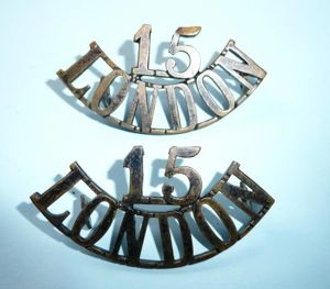 15 / London Regiment (Civil Service Rifles) Matched Pair of …