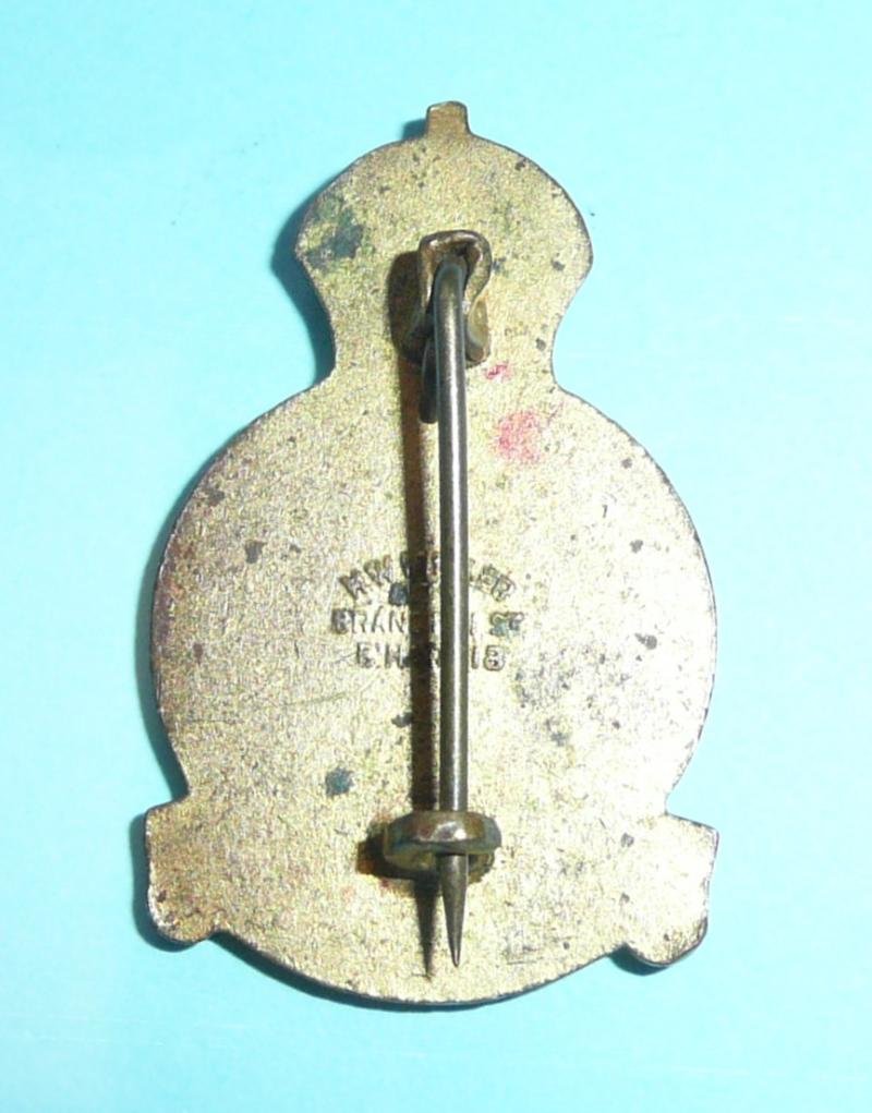 WW2 Royal Air Force (RAF) No 1 Parachute Training School Gilt and Enamel Lapel Pin Badge Brooch, Kings Crown - Miller — image 2