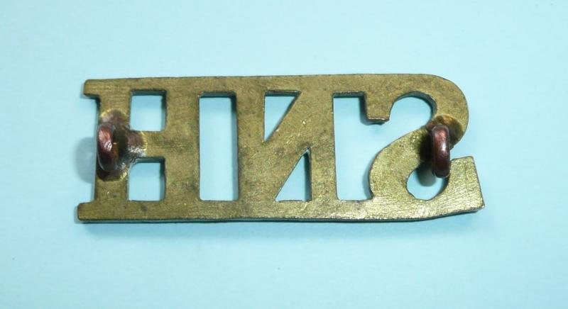 SNH South Nottinghamshire Hussars (Yeomanry) Brass Shoulder Title — image 2